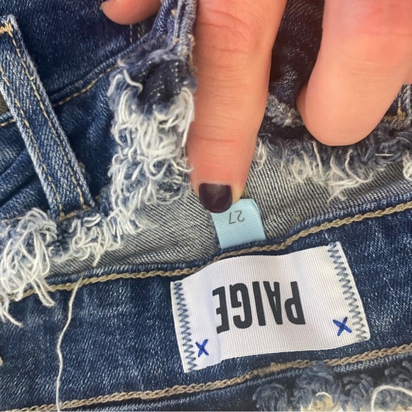 Paige rare jeans Y2K with fringe Colette crop flare size 27 - Picture 10 of 11